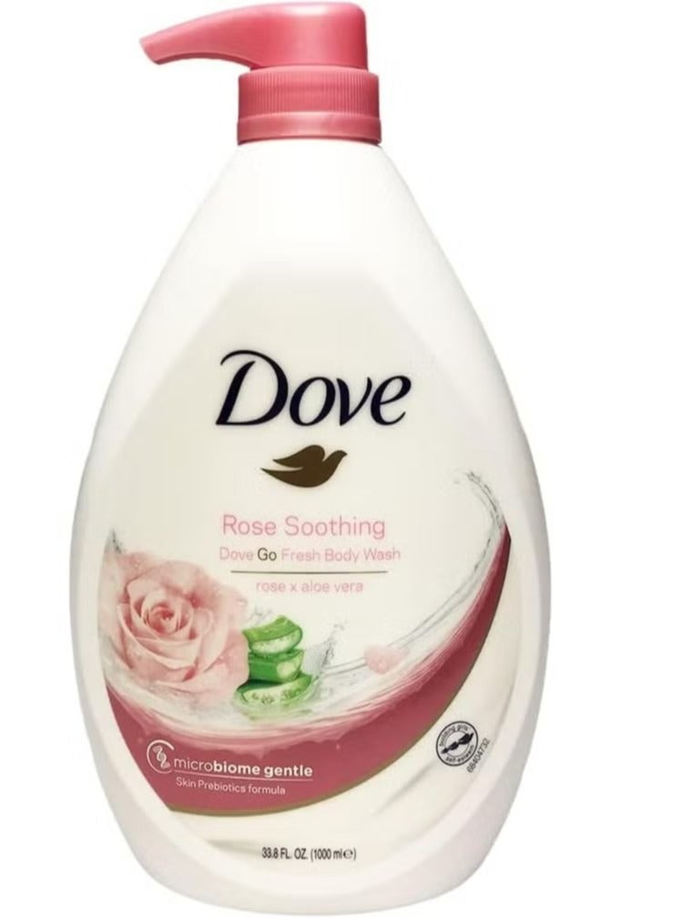 Rebalancing Go Fresh Body Wash Rose Soothing Scent Aloe Vera Microbiome Gentle 1000 ML